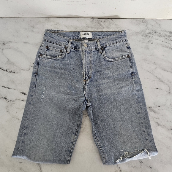 Agolde Sophie High Rise Ankle Light Blue Distressed Skinny Jeans 26 Preowned - Picture 5 of 9